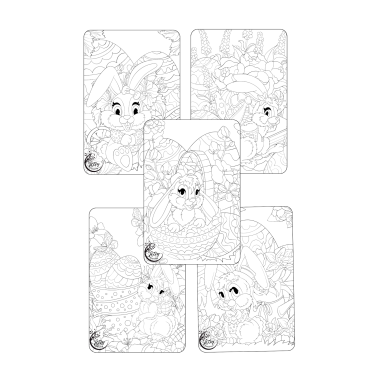Easter bunny and friends Colouring book free colouring pages