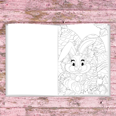 Easter Bunny and friends colouring adventures colouring page