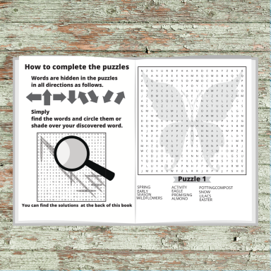 Wordsearch instruction page