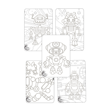 Build your dream robot colouring book sample pages