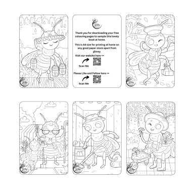 Busy Bees free colouring pages click here